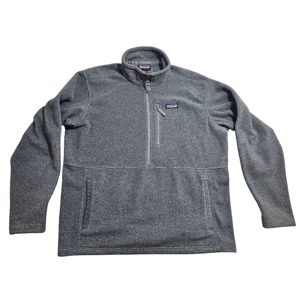 Patagonia Fleece Pullover Large Grey Synchilla Quarter Zip Marsupial 23000
